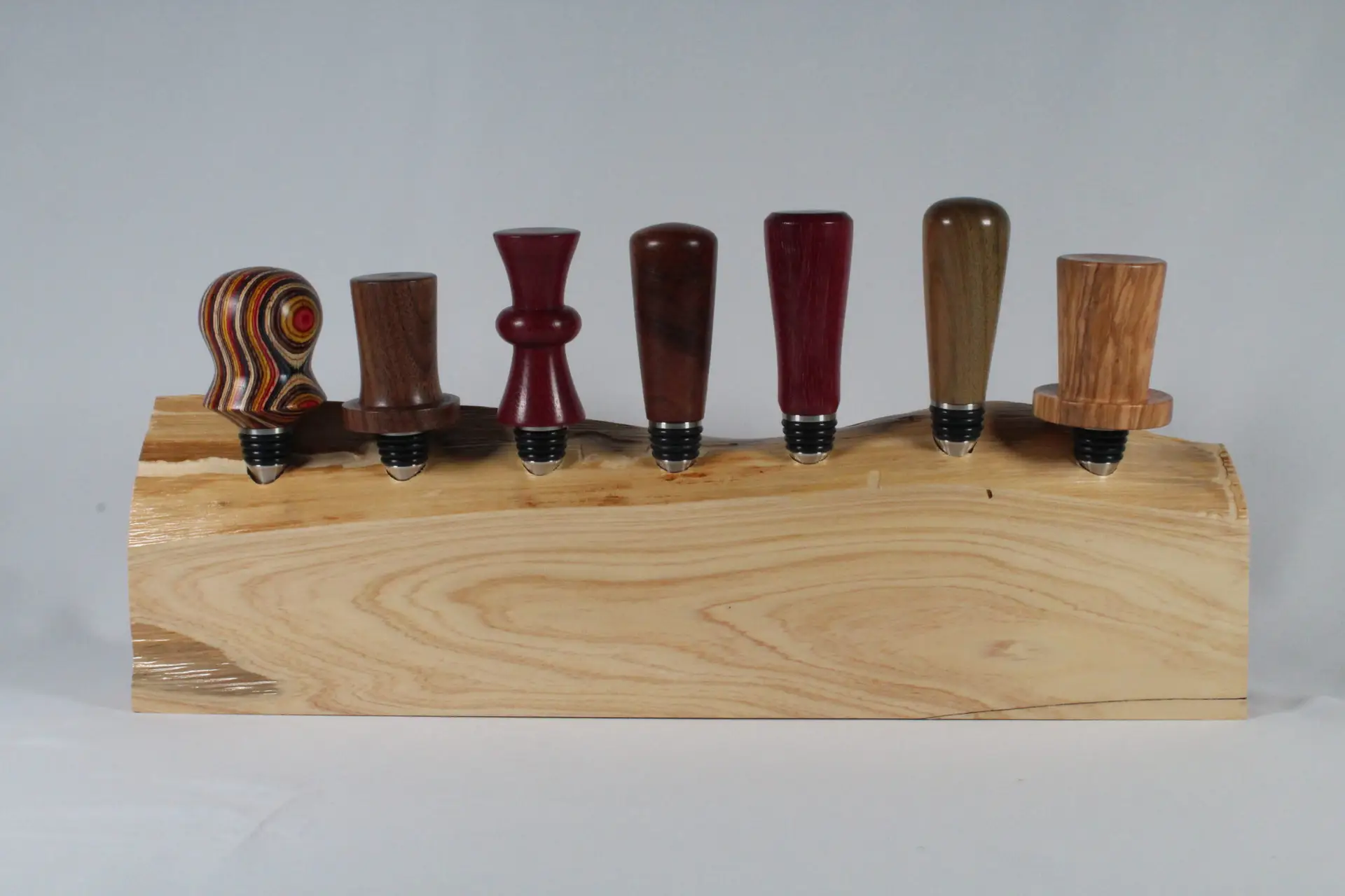 Hand Turned Wooden Wine Stoppers – Stainless Steel Stopper & Signature Woods