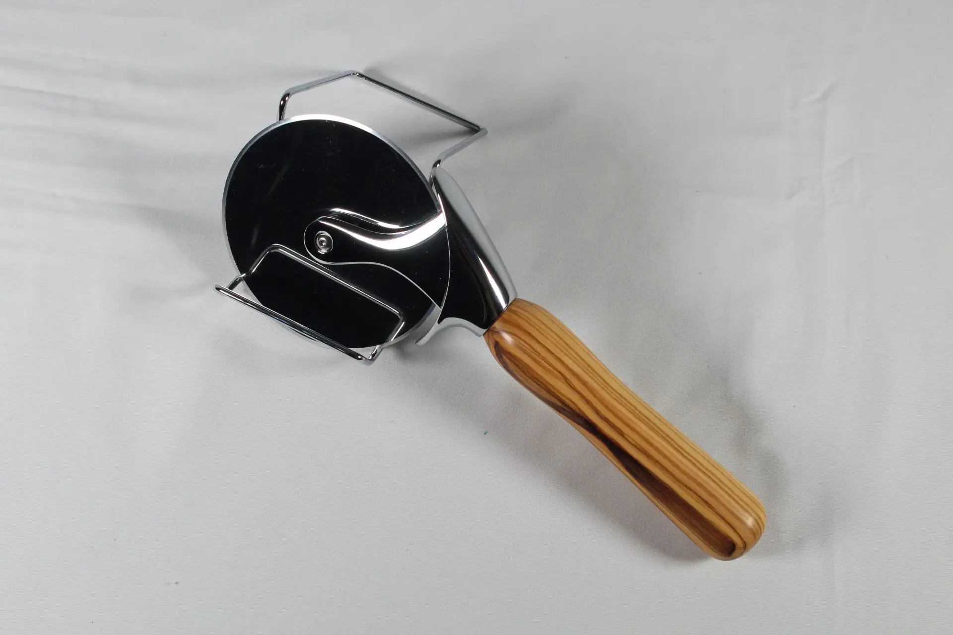 Hand Turned Olive Wood Pizza Cutter - Image 2